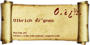 Olbrich Ágnes névjegykártya
